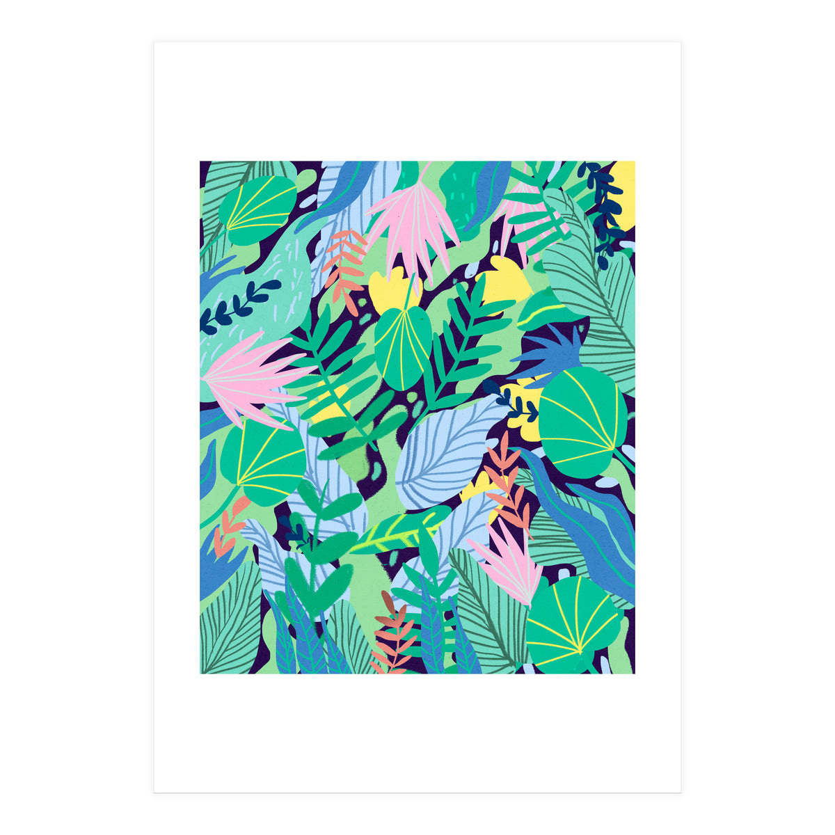 Wild Garden | Eclectic Contemporary Boho Jungle | Forest Meadow Botanical Nature Plants (Print Only)