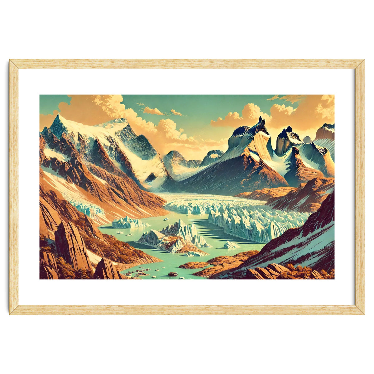Vintage Argentina, Patagonia Glaciers Poster