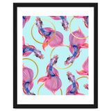 HullaHoops, Eclectic Colorful Fish Graphic Design, Animals Gold Rings Surrealism Quirky thumbnail