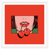 Pop Art Cherry Bold Lips With A Classic Design