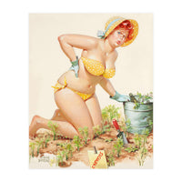 Beautiful Chubby Girl In The Garden (Print Only)