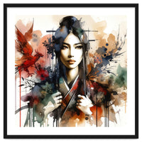 Phoenix Spirit Asian Warrior Portrait