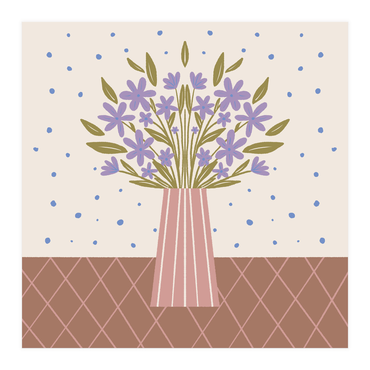 Flower Vase Mocha Mousse (Print Only)