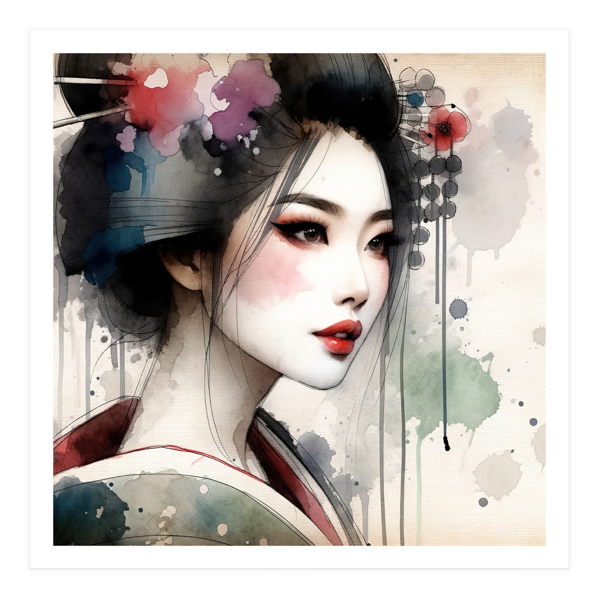 Soft Bloom Modern Geisha (Print Only)