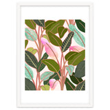 Color Paradise, Tropical Colorful Modern Bohemian Illustration, Eclectic Botanical Plant thumbnail