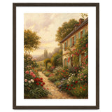 Idyllic Sunlit Cottage Garden Oil Painting thumbnail