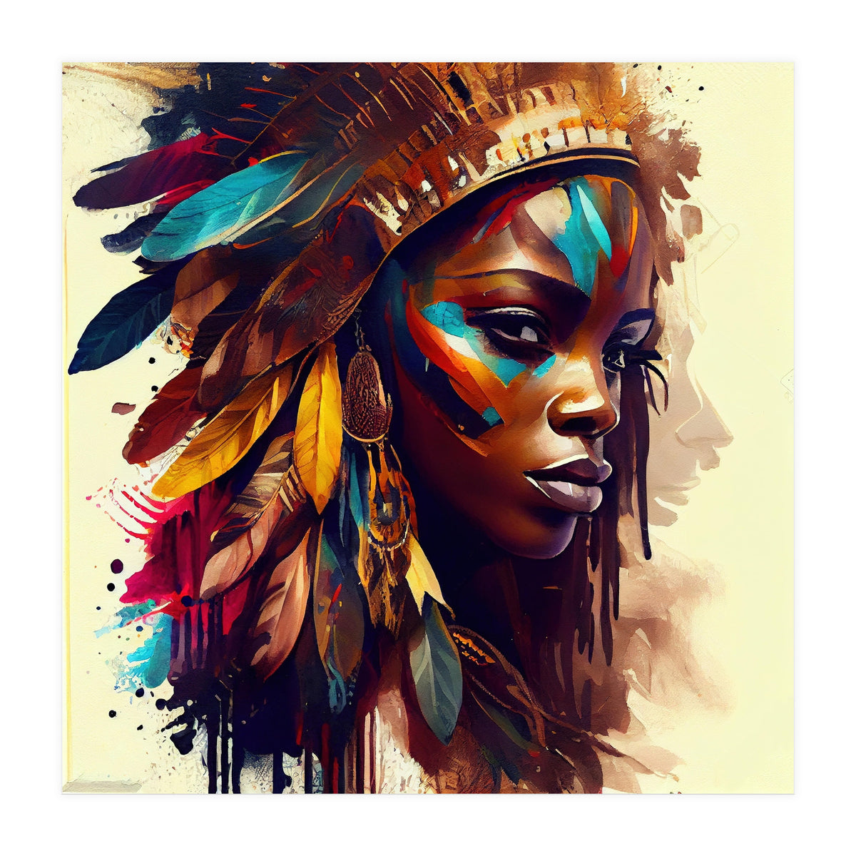 Powerful African Warrior Woman #5 (Print Only)