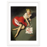 Pinup Sexy Girl Posing In Red Dress thumbnail
