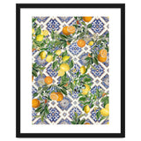 Blue Mediterranean tiles, lemons and oranges fruit thumbnail