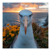 Albatross Bird With Intense Gaze By The Sea (Print Only)