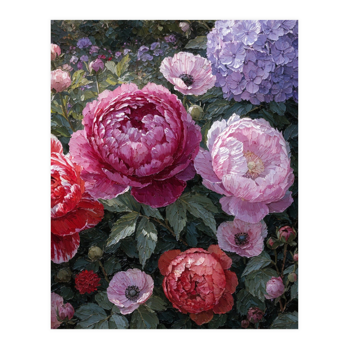 Overflowing Abundance: A Textural Impasto Oil Painting (Print Only)