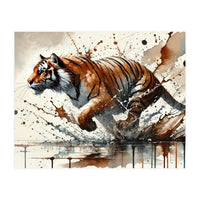 Dynamic Tiger In Motion (Print Only)
