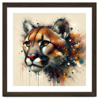 Watercolor Cougar Portrait