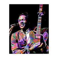 Chuck Berry Rock and Roll Guitarist Colorful (Print Only)