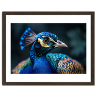 Peacock Head Close Up Majestic Blue Bird