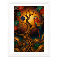 Parrot in Retro Contemporary Aesthetics