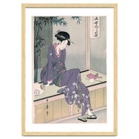 Kitagawa Utamaro (Copy) / 'Mujer sentada en una veranda', ca.  1798; 20th century, Japanese School.