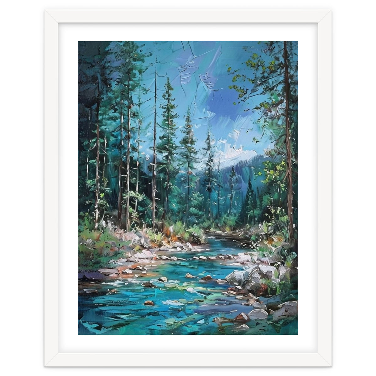 Whispers of the Azure Creek: A Textured Journey