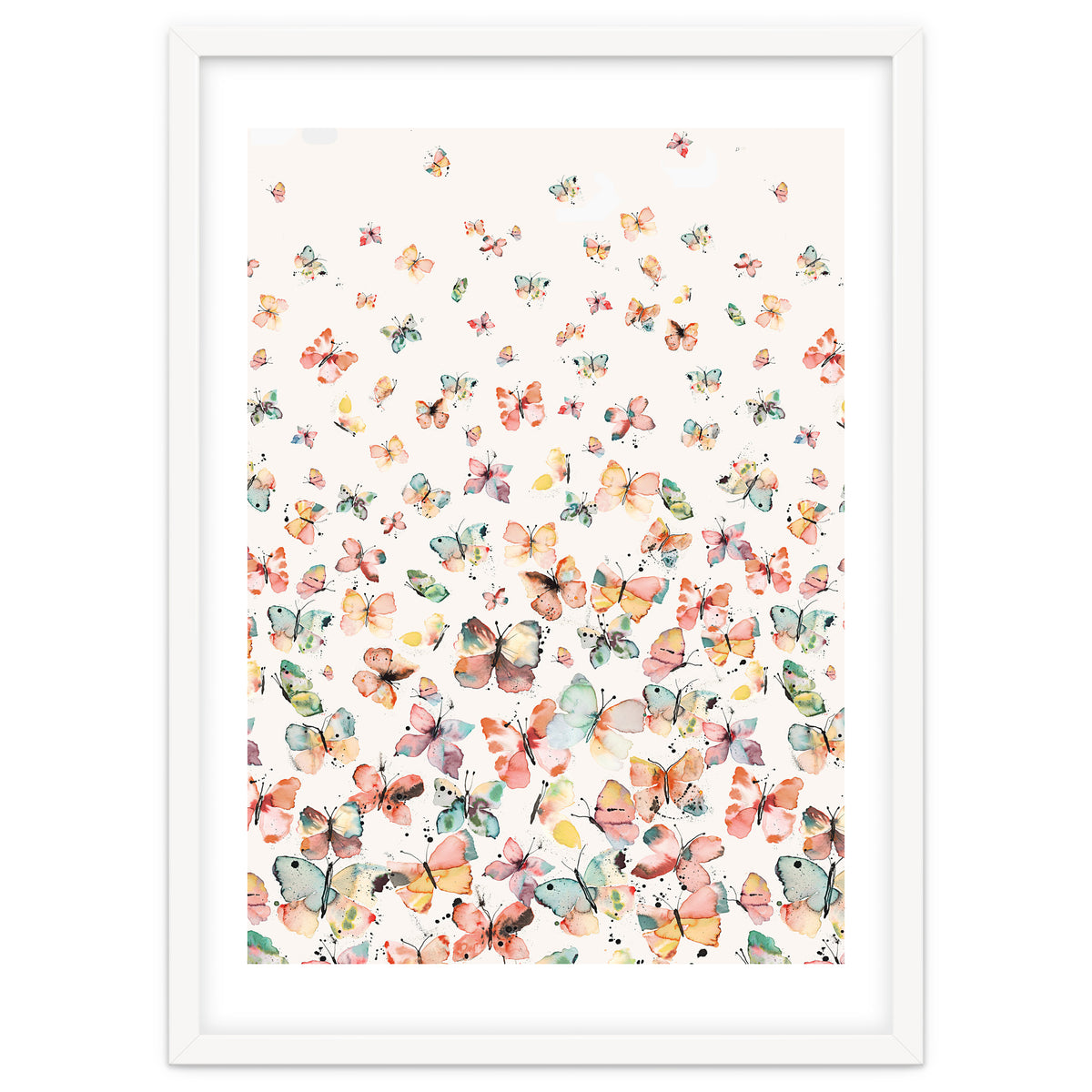 Watercolor Spring Butterflies Apricot