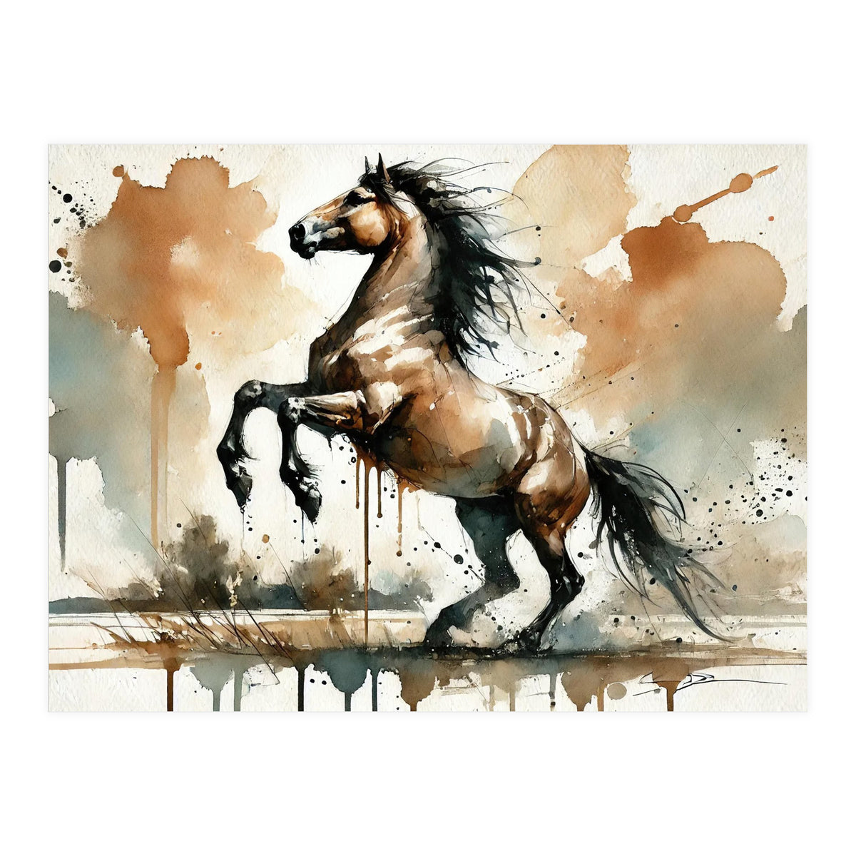 Fiery Horse Elegance (Print Only)