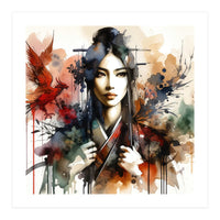 Phoenix Spirit Asian Warrior Portrait (Print Only)