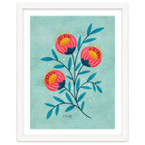 Teal And Coral Flowers thumbnail