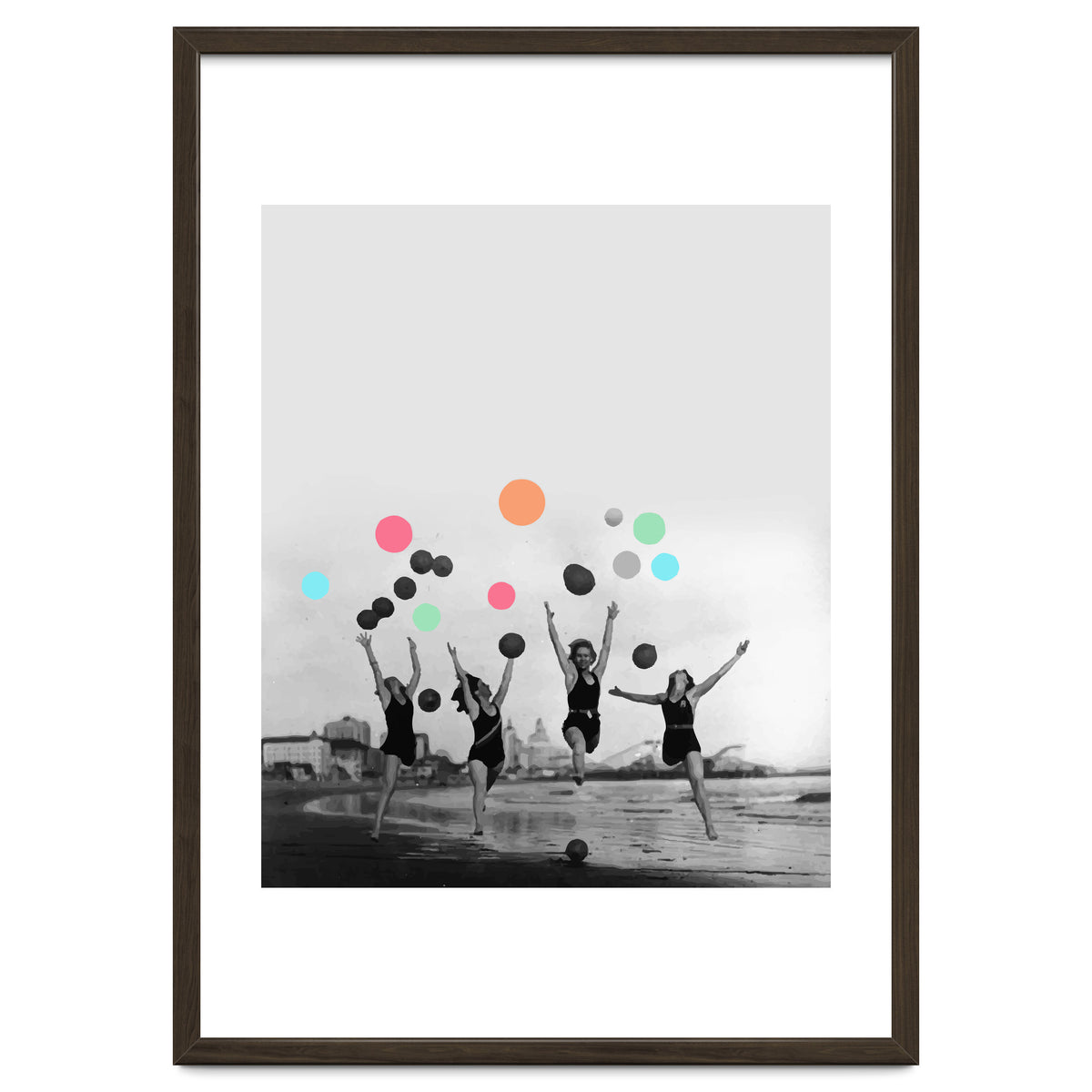 Vintage Women Black & White Photography Balloons Freedom Feminism Women's Rights Individuality