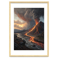 Dramatic Volcanic Eruption Landscape Art
