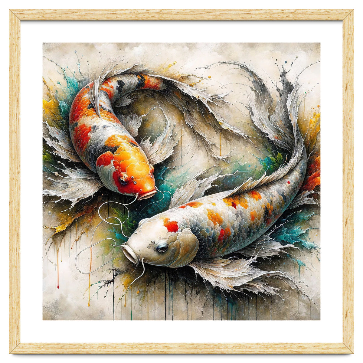 Watercolor Koi Fish Pair