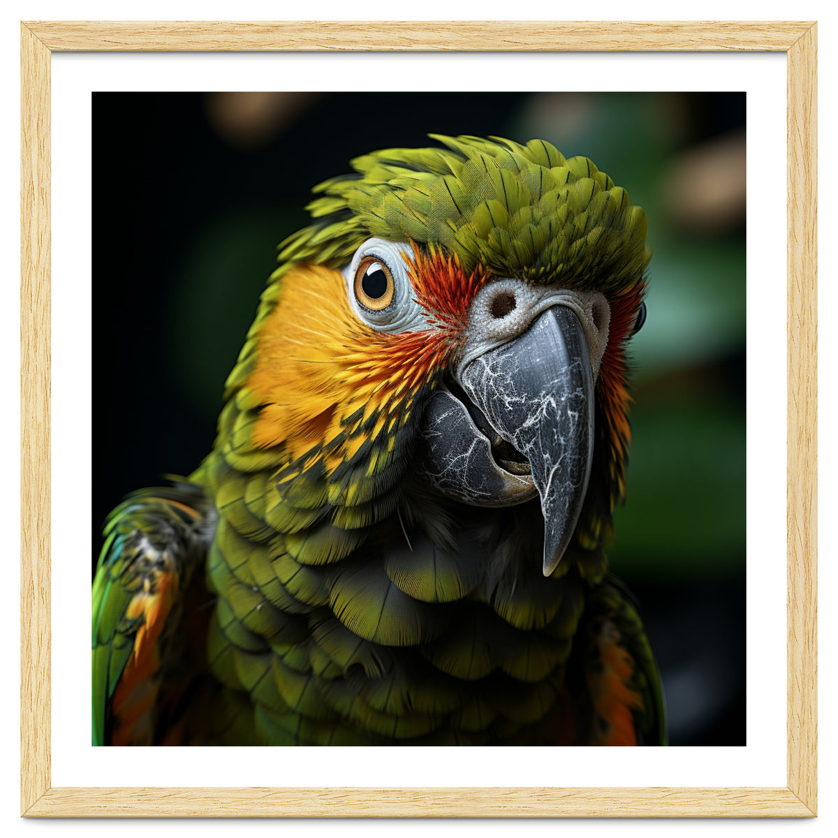 Close Up Of A Colorful Macaw Parrot Face