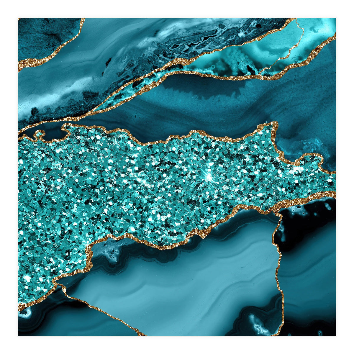 Agate Glitter Ocean Texture 09  (Print Only)