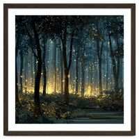 Enchanted Midnight Forest with Glowing Fireflies