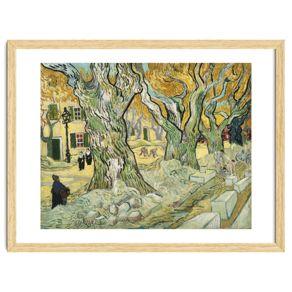 VINCENT VAN GOGH: The Road Menders. Date/Period: 1889. Painting. Oil on canvas.