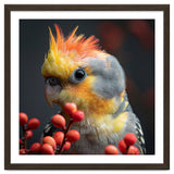 Close Up Of A Cockatiel Parrot With Orange Crest thumbnail