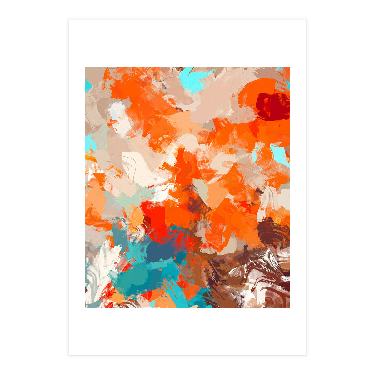 Pleasure, Abstract Painting Summer, Positivity Modern Bohemian Pop of Color Bright Good Vibes (Print Only)