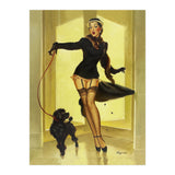 Pinup Girl In Black Dress On A Hall Experiencing Sudden Wind (Print Only) thumbnail