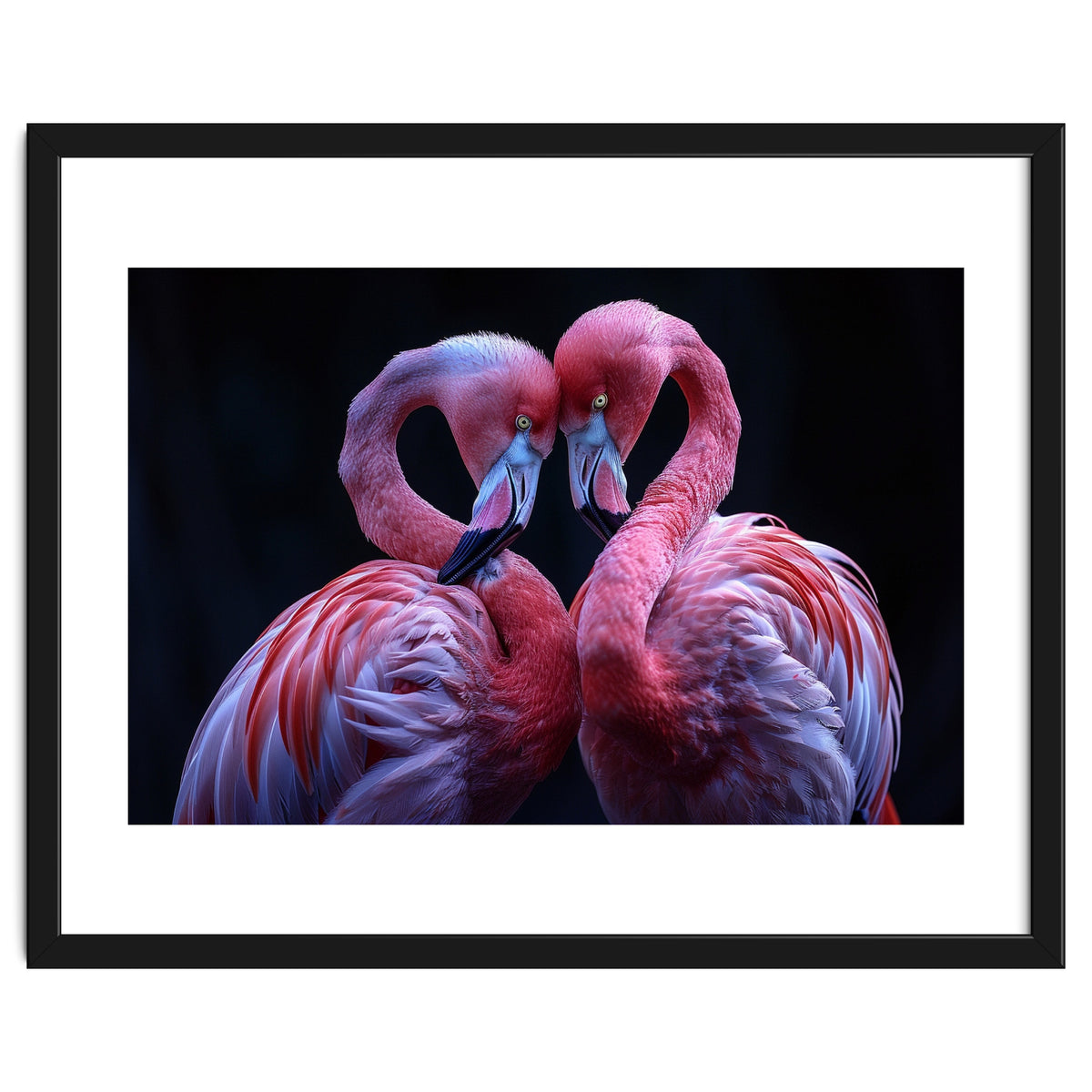 Two Pink Flamingos Forming A Heart Shape