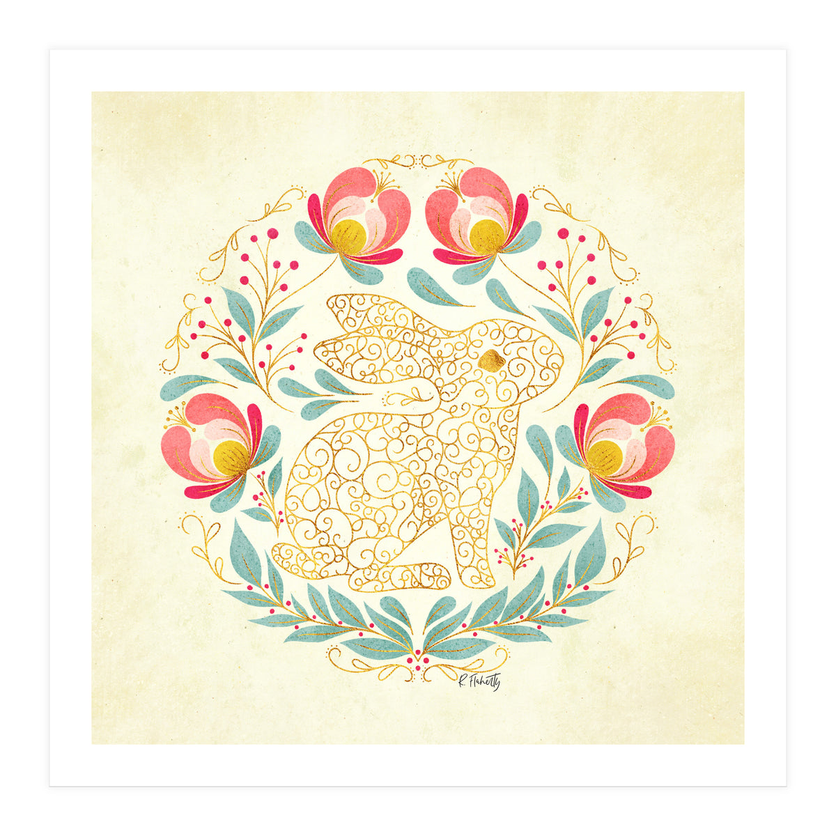 Folk Art Rabbit (Print Only)