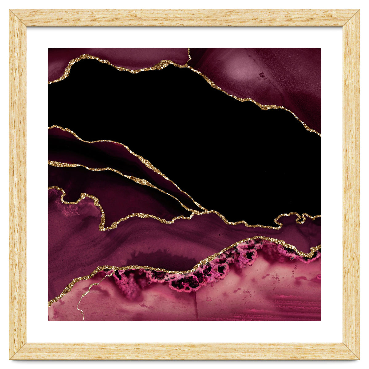 Burgundy & Gold Agate Texture 14
