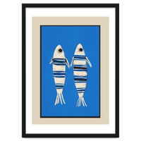 Minimal Fish On Blue