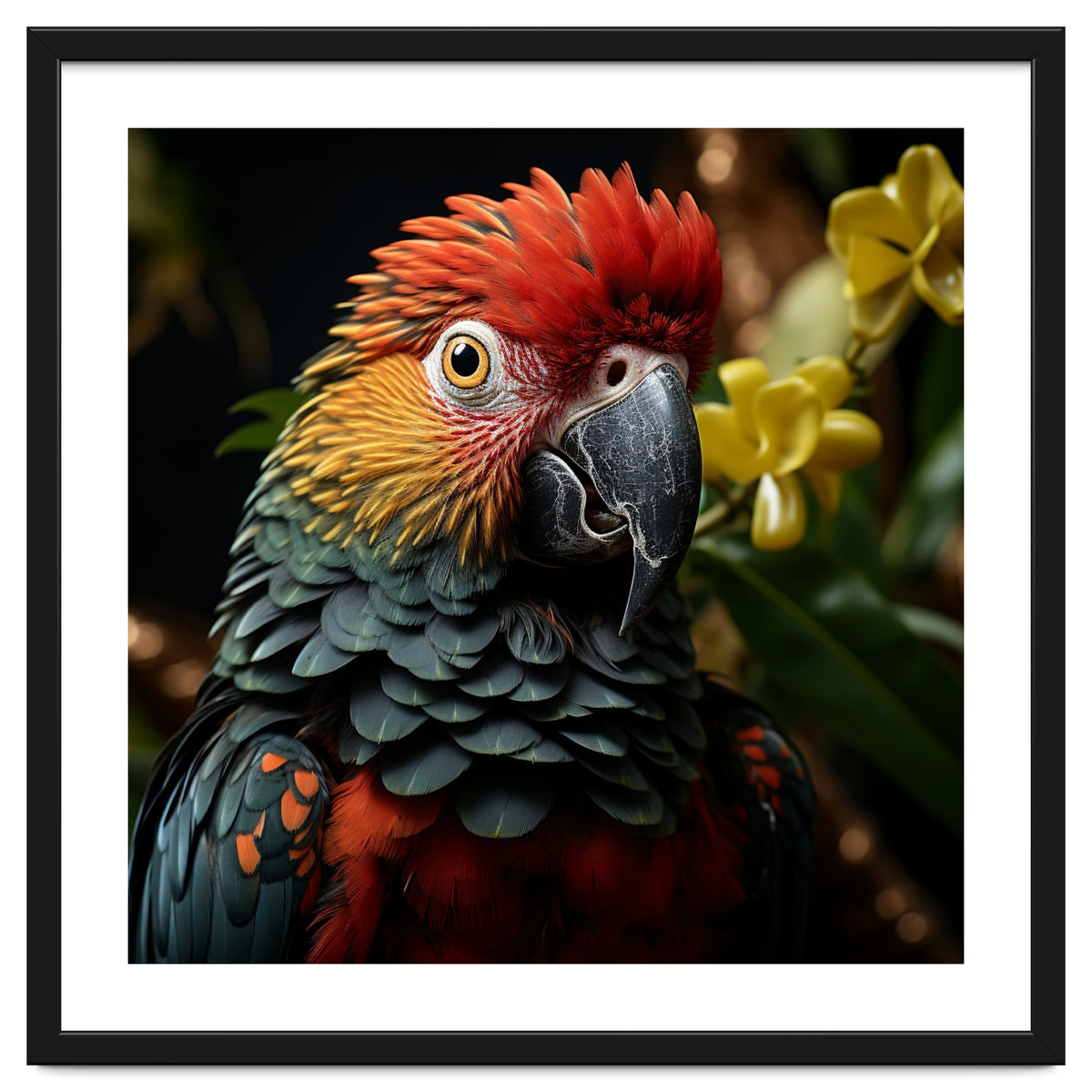 Vibrant Macaw Parrot With Red And Yellow