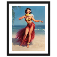 Pinup Girl In Hawaiian Costume