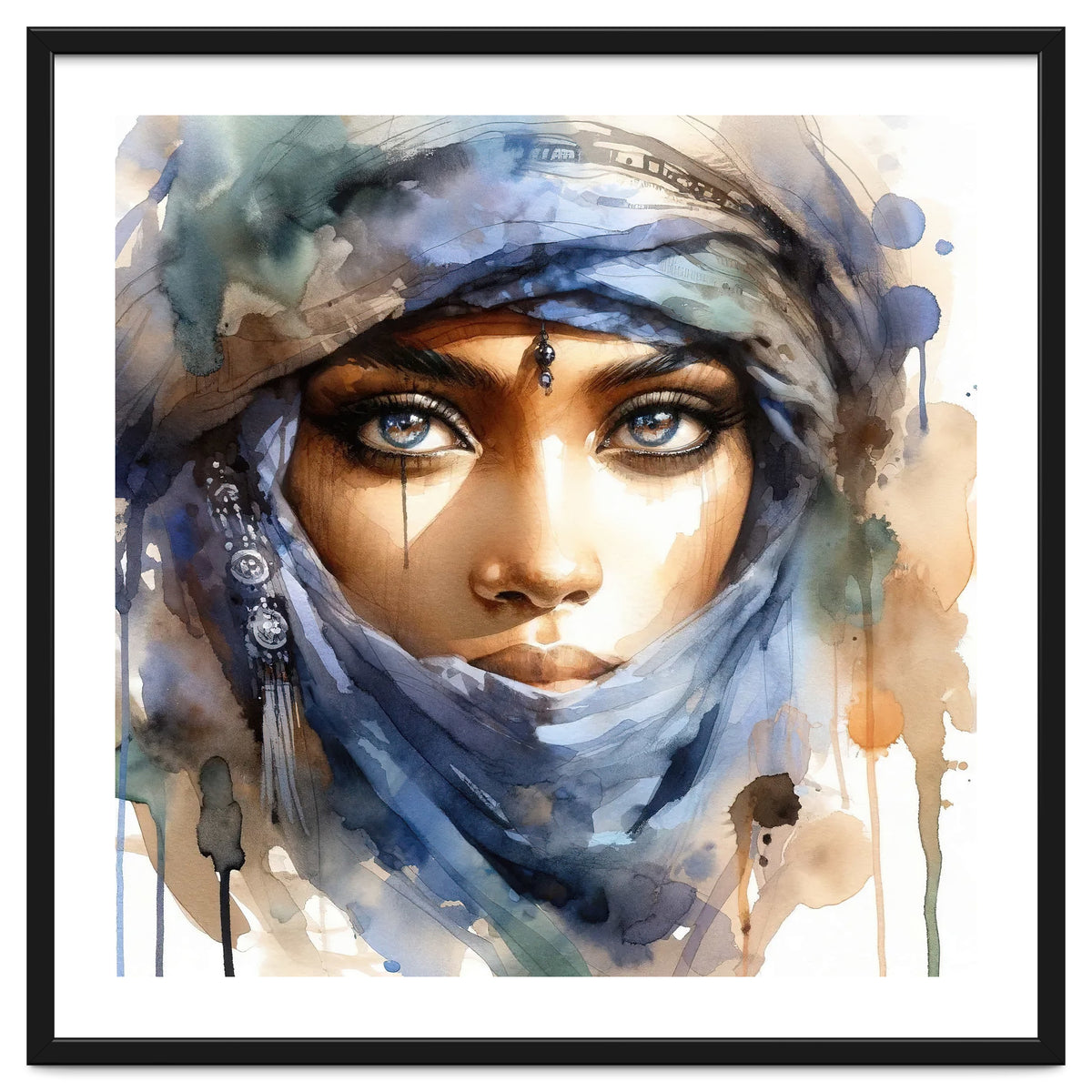 Blue Veil Tuareg Woman Portrait