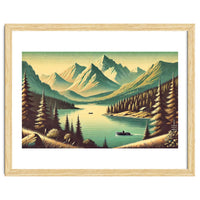 Vintage Alpine Lake Poster