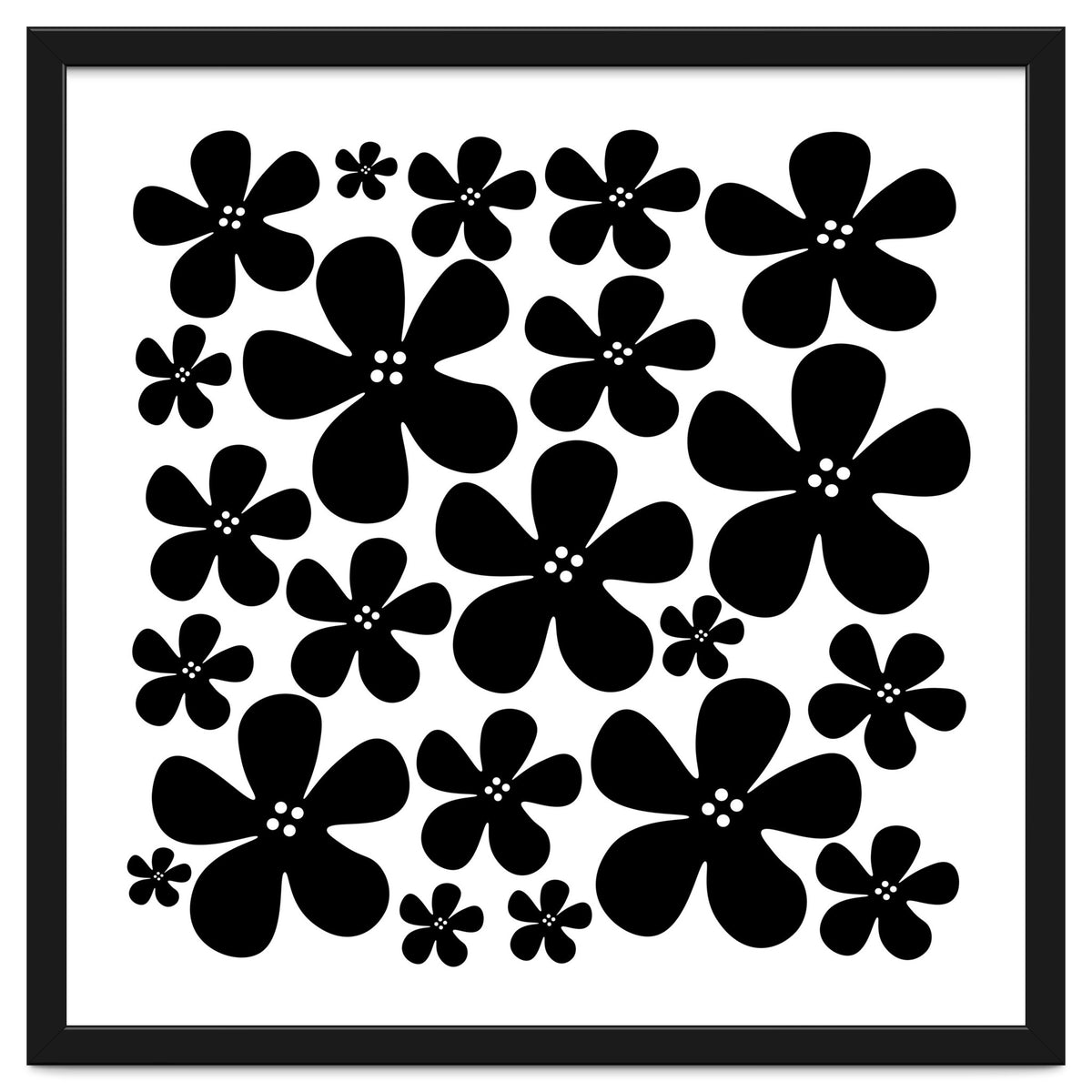 Black Flowers Pattern