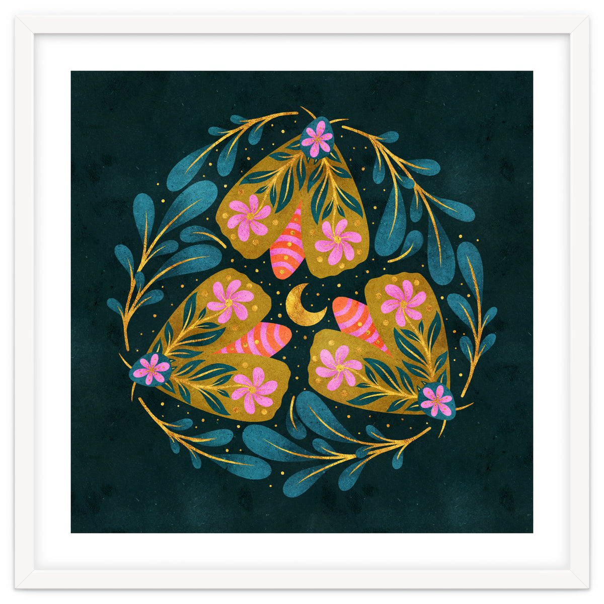 Floral Moths and Moon