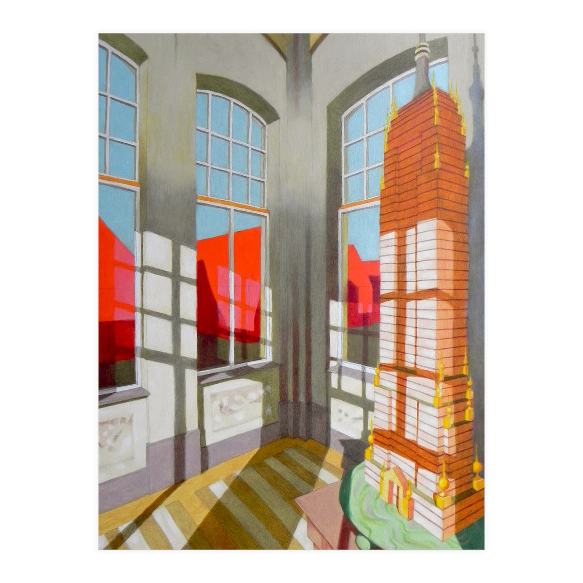 Abandoned room with the Empire State Building (Print Only)