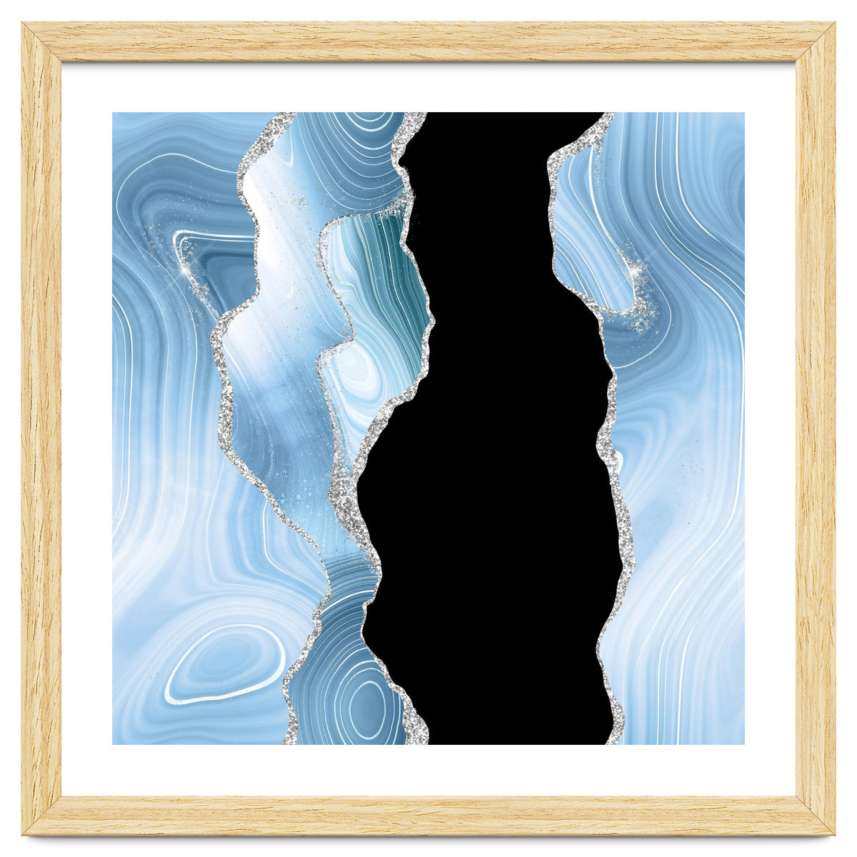 Blue & Silver Agate Glitter Texture 01