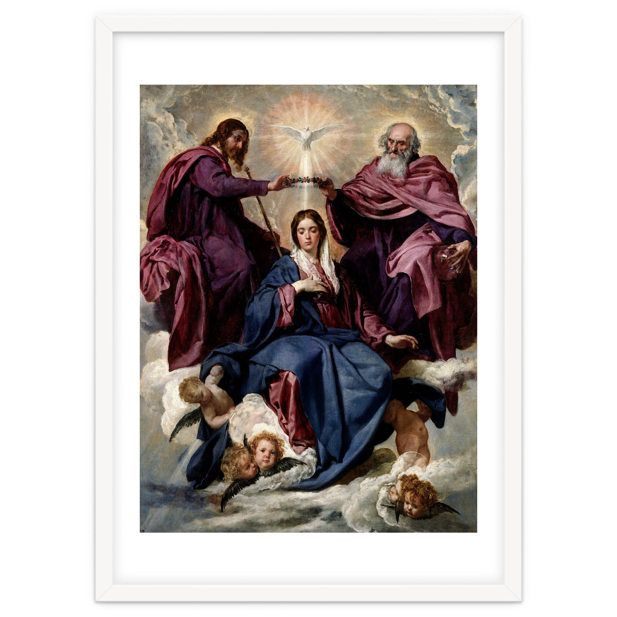 'The Coronation of the Virgin', ca. 1635, Spanish School, Oil on canvas, 176 cm x 124 cm, P01168.