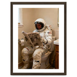 Retro AstronautReading Newspaper, Toilet Humor, Astronaut on Toilet thumbnail